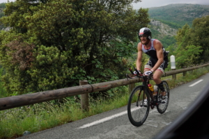 Cedric Lassonde on bike @ Ironman Nice