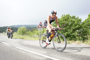 Cedric Lassonde on bike @ Ironman Nice